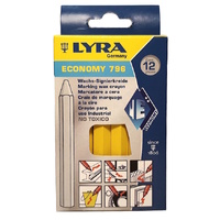 Lyra 796 wax crayons, Yellow, 12 pack