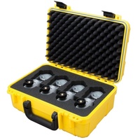 Rugged protective case with foam insert for four Track Prism Systems 