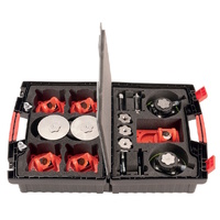 Rothbucher suitcase set with 4 RSMP390M mini prisms, silver-coated, with RS150M-S staking aid