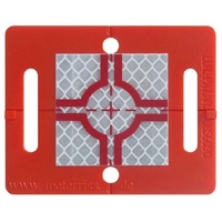 Rothbucher Plaque, red, reflective target 40 x 40mm,  plate 75 x 60 mm