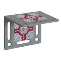 Rothbucher Angle plaque, with three 40 x 40 mm reflective targets, GREY