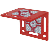 Rothbucher Angle plaque, with three 40 x 40 mm reflective targets, RED
